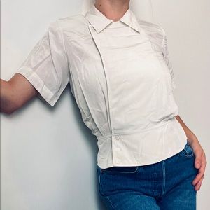 Vintage Chaus Petites Button Front Peplum Blouse